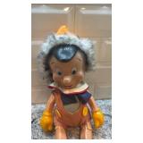 Vintage 14-Inch Pinocchio Doll with Fabric Outfit and Painted Face