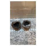 Pair of Natural Geode Halves with Crystal Interior