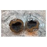 Pair of Natural Geode Halves with Crystal Interior