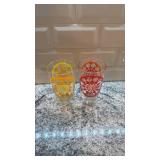 Set of 2 Lotta Odelius Drinking Glasses with Retro Floral Design