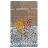 Set of 2 Lotta Odelius Drinking Glasses with Retro Floral Design