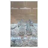 Set of 2 Clear Glass Dog Bookends 9x8 Inches