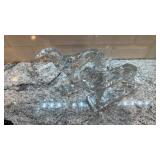 Set of 2 Clear Glass Dog Bookends 9x8 Inches