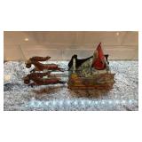 Antique Strauss Santee Claus Mechanical Tin Toy Sleigh with Reindeer