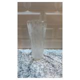 Etched Glass Vase with Frosted Woodland Design, 7.5 in x 3 in