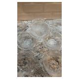 Set of 8 Clear Pressed Glass Fish Shaped Bowls 6.5 Inch