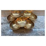 Set of 8 Korean Brass Bowls by CHUN