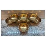 Set of 8 CHUN Brass Bowls Made in Korea