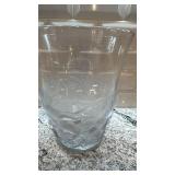 10-Inch Frosted Glass Vase with Dragon Motif, Marked on Bottom