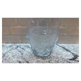 10-Inch Frosted Glass Vase with Dragon Motif, Marked on Bottom