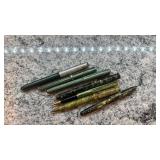 Collection of 7 Vintage Fountain and Ballpoint Pens