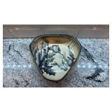 Vintage Asian-Style Ceramic Bowl with Landscape Design, 7 in x 3 in