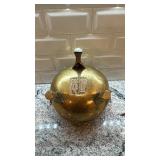 Brass Chinese Incense Burner with Dragon and Foo Dog Lid, 13 in x 10 in