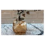 Curtis Jere Bird on Branch Metal and Stone Sculpture 11 x 11 Inches