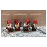 Set of 4 Rolf Berg Swedish Ceramic Gnome Figurines 4 Inch Tall