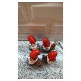 Set of 4 Rolf Berg Swedish Ceramic Gnome Figurines 4 Inch Tall