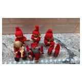 Set of 4 Scandinavian Christmas Gnome Ornaments with Instruments