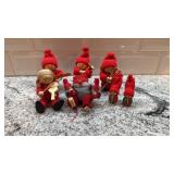 Set of 4 Scandinavian Christmas Gnome Ornaments with Instruments