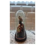 Antique European Doll in Traditional Costume Under Glass Dome