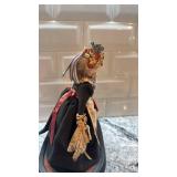 Antique European Doll in Traditional Costume Under Glass Dome