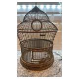 Vintage Metal Bird Cage with Ornate Dome Top 16 x 12 Inches