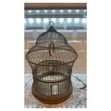 Vintage Metal Bird Cage with Ornate Dome Top 16 x 12 Inches