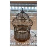 Vintage Metal Bird Cage with Ornate Dome Top 16 x 12 Inches