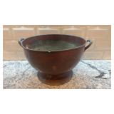 Antique Copper Cauldron with Dual Handles, 11 x 7.5 Inches