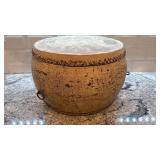 Vintage Asian14-Inch Wood Drum with Hand-Stretched Hide and Asian Motifs