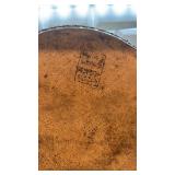 Vintage Asian14-Inch Wood Drum with Hand-Stretched Hide and Asian Motifs