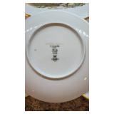 Set of 12 Pasco Porcelain Fish Plates and Large Fish Platter with Gold Trim