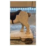 Antique Wooden Pull Toy Horse on Wheels 19x21 Inch