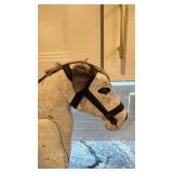 Antique Wooden Pull Toy Horse on Wheels 19x21 Inch
