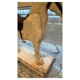 Antique Wooden Pull Toy Horse on Wheels 19x21 Inch