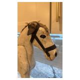 Antique Wooden Pull Toy Horse on Wheels 19x21 Inch