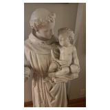 48-Inch Plaster Statue of Saint Anthony Holding Child