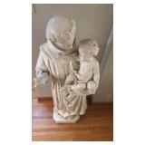 48-Inch Plaster Statue of Saint Anthony Holding Child