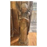 Large Plaster Religious Statue of Woman and Child, 55 Inch