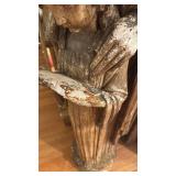 Large Plaster Religious Statue of Woman and Child, 55 Inch