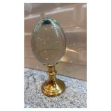 10.5-Inch Glass Egg with Brass Base