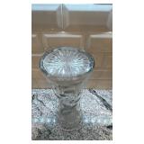 12-Inch Cut Glass Floral Crystal Vase