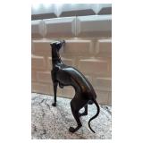 12 Inch Metal Greyhound Dog Sculpture