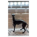 12 Inch Metal Greyhound Dog Sculpture