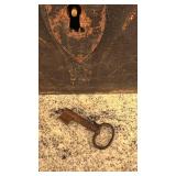 Antique Wooden Travel Chest with Metal Hardware 19x10x11