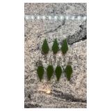 Set of 7 Vintage Green Bakelite Corn Holders