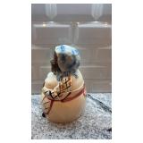 Vintage Ceramic Mammy Cookie Jar 9.5 in Tall with Chip and Crazing