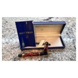 Waterman Paris Red Marble Fountain Pen with Gift Box
