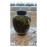 Hand-Painted Ceramic Lidded Jar with Mythical Figures 12 x 9.5 Inches