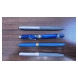 Collection of 4 Vintage Fountain Pens Assorted Colors and Styles