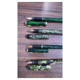 Collection of 4 Vintage Fountain Pens with Marbled Patterns